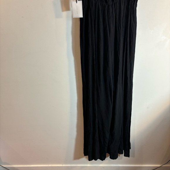 1 STATE Sz L Jumpsuit 100% Rayon Slub Embroidery Gipsy Night Rich Black NEW - Picture 10 of 12